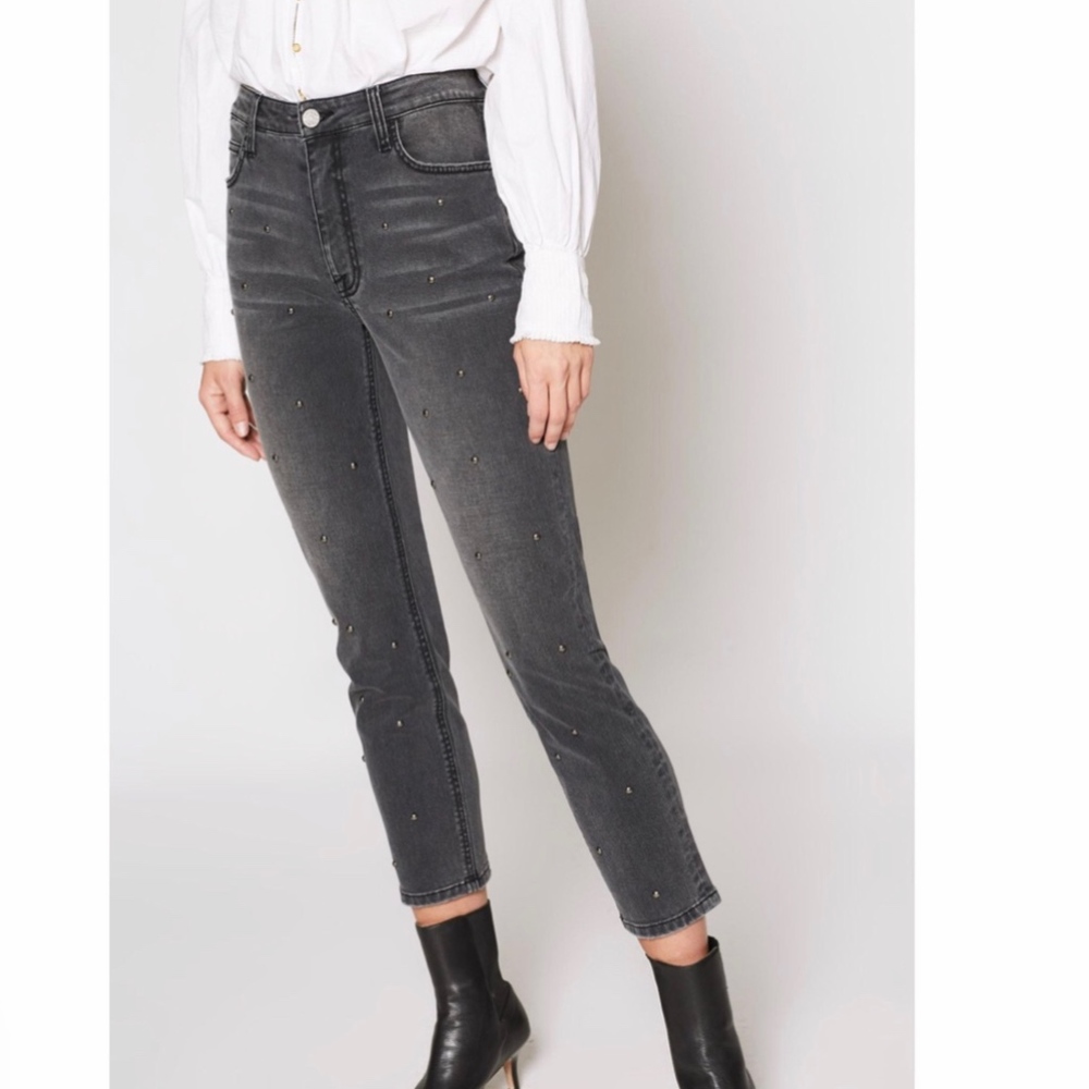 JOIE PEREH HIGH WAIST STUDDED JEANS. SIZE: 23.